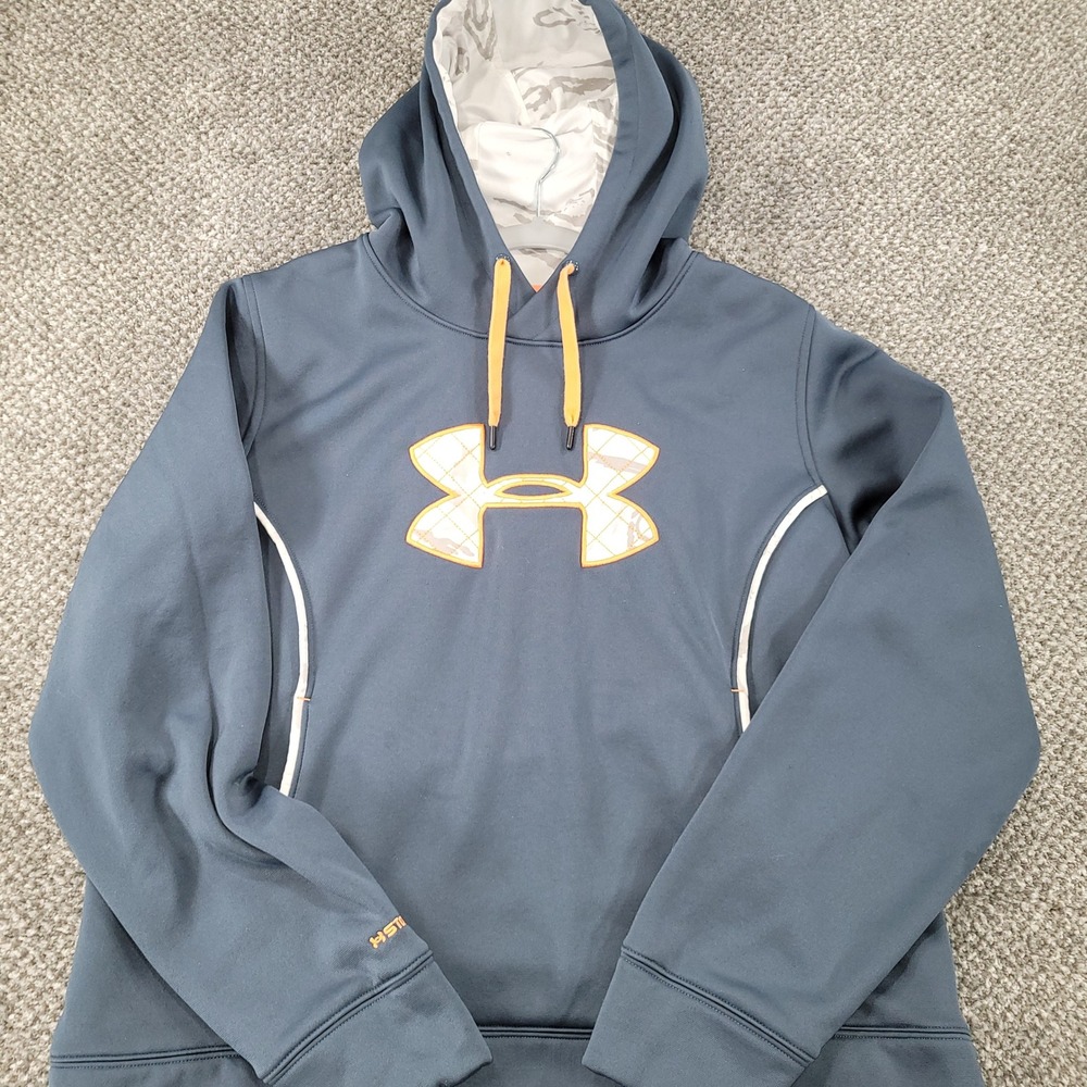 Under Armour Storm1‎ Hoodie Womens XL Blue Gray Camo Logo Pullover Sweatshirt